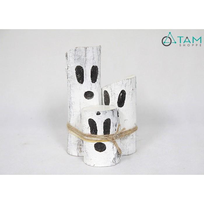 Bộ 3 con ma thân cây tự nhiên sơn trắng