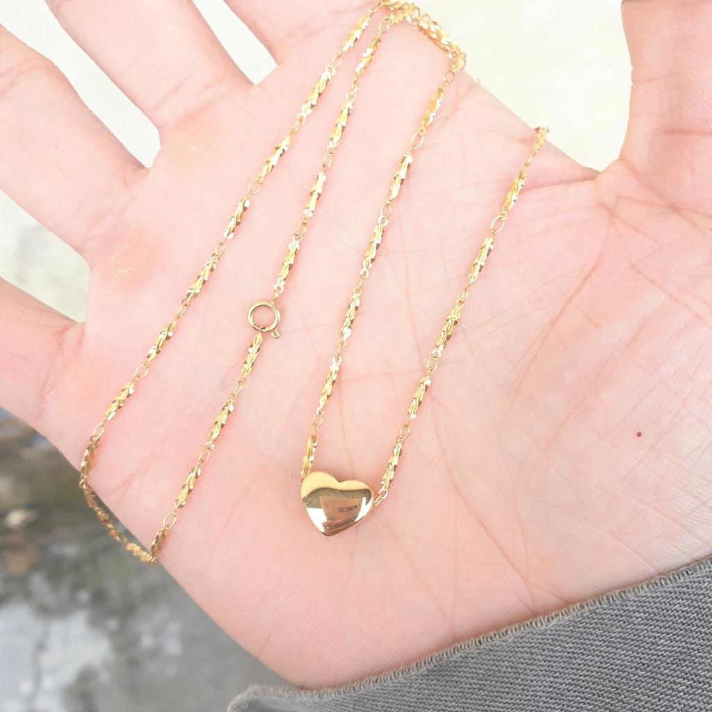 Dây Chuyền Nữ Trái Tim Rỗng Titanium Cao Cấp-Dùng lâu dài tắm rửa thoải mái không đen