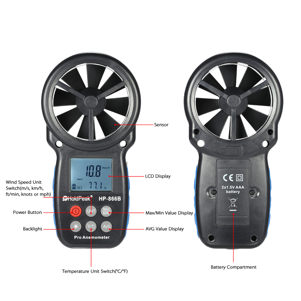MÁY ĐO TỐC ĐỘ GIÓ HOLDPEAK HP-866B