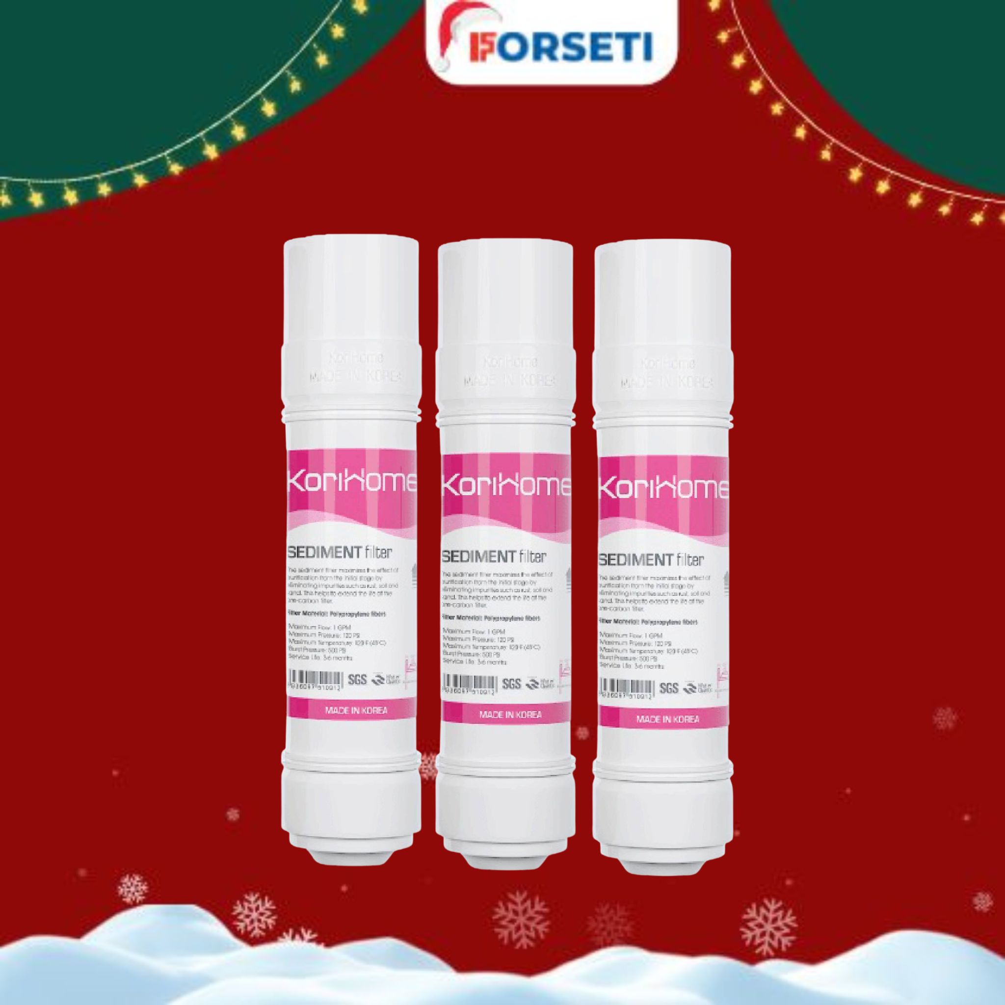 Combo 3 lõi lọc nước Sediment KoriHome - Hàng Chính Hãng