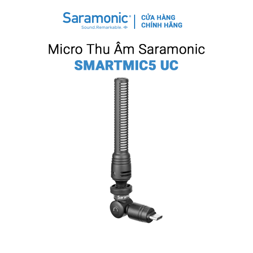 Micro Thu Âm Không Dây Saramonic SmartMic5 UC - Kết Nối Điện Thoại Android/ Cổng USB-C - Livestream/ Podcast/ Quay Vlog/ Ghi âm - Hàng Chính Hãng