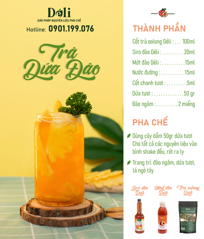 Mứt Déli Vị Đào - Hủ 350ml, Hàng Chính Hãng, Dùng Pha Chế Trà Trái Cây, Đá Bào