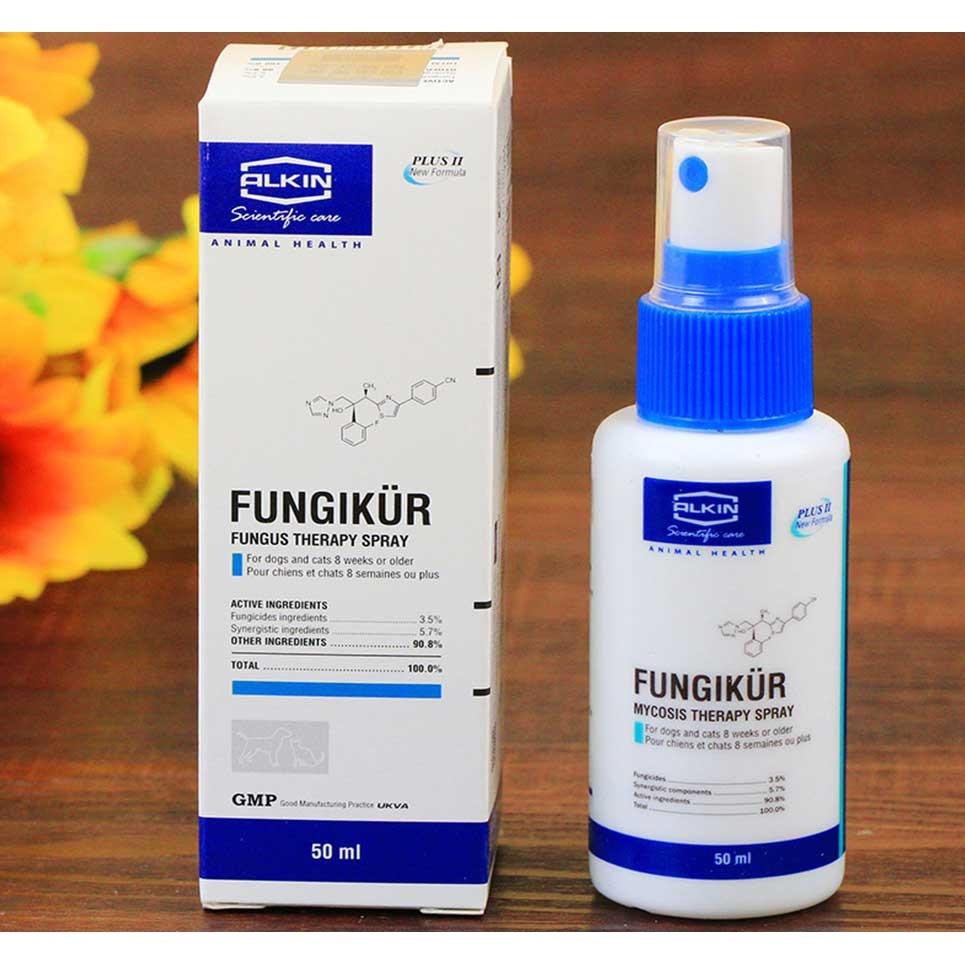 Thuốc trị nấm ghẻ chó mèo Alkin Mitecyn Fungikur 50ml