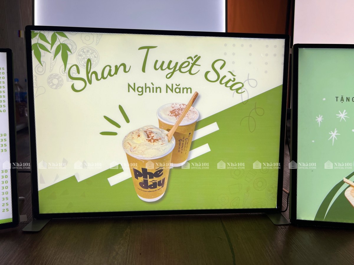 Bảng LED quảng cáo siêu mỏng mặt kính cường lực, menu LED siêu mỏng
