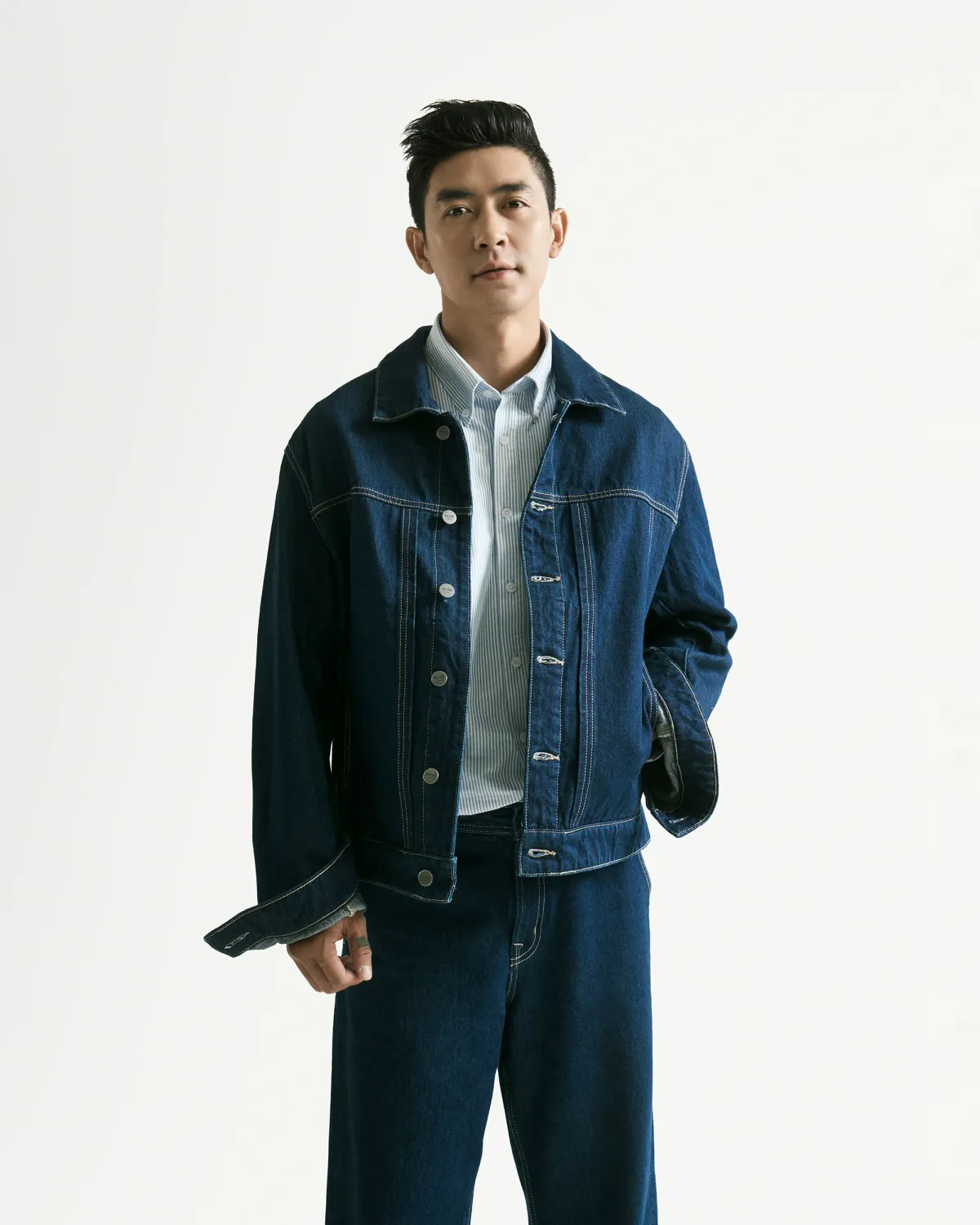 Áo khoác denim nam ( Áo khoác jean ) . Form Loose - RT 10F24DJA006 | ROUTINE CÀ MAU