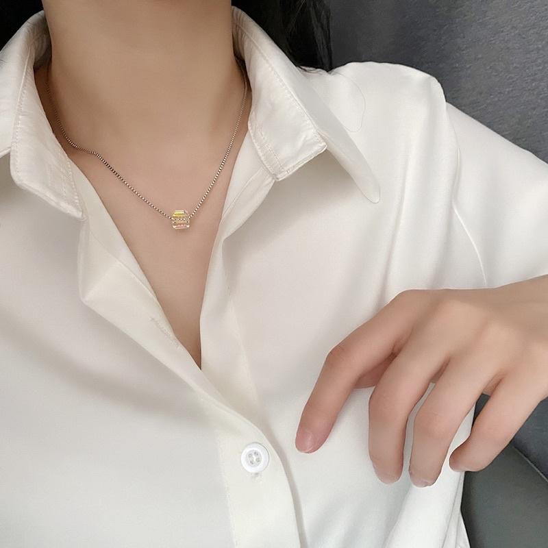 Dây chuyền vòng cổ nữ titan không đen khồi bảy sắc nhiều màu đẹp Ring House