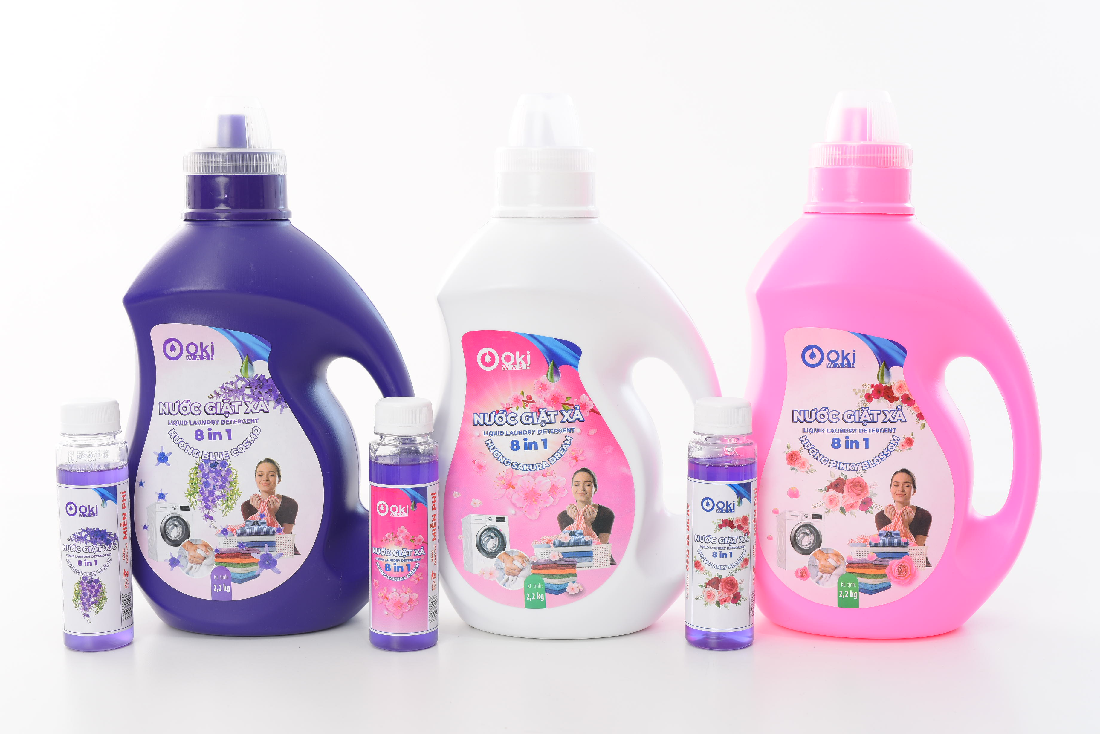 Nước giặt xả Hương PINKY BLOSSOM 2.2kg Oki wash