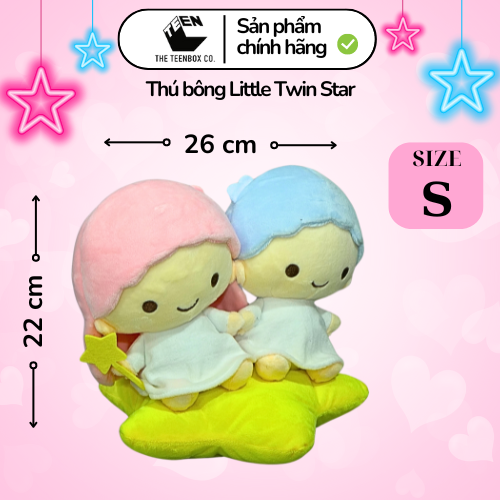 Thú bông Little Twin Star S, Gấu Bông Sanrio Chính Hãng, Quà tặng đáng yêu, Sản phẩm chính hãng, Phân phối bởi Teenbox