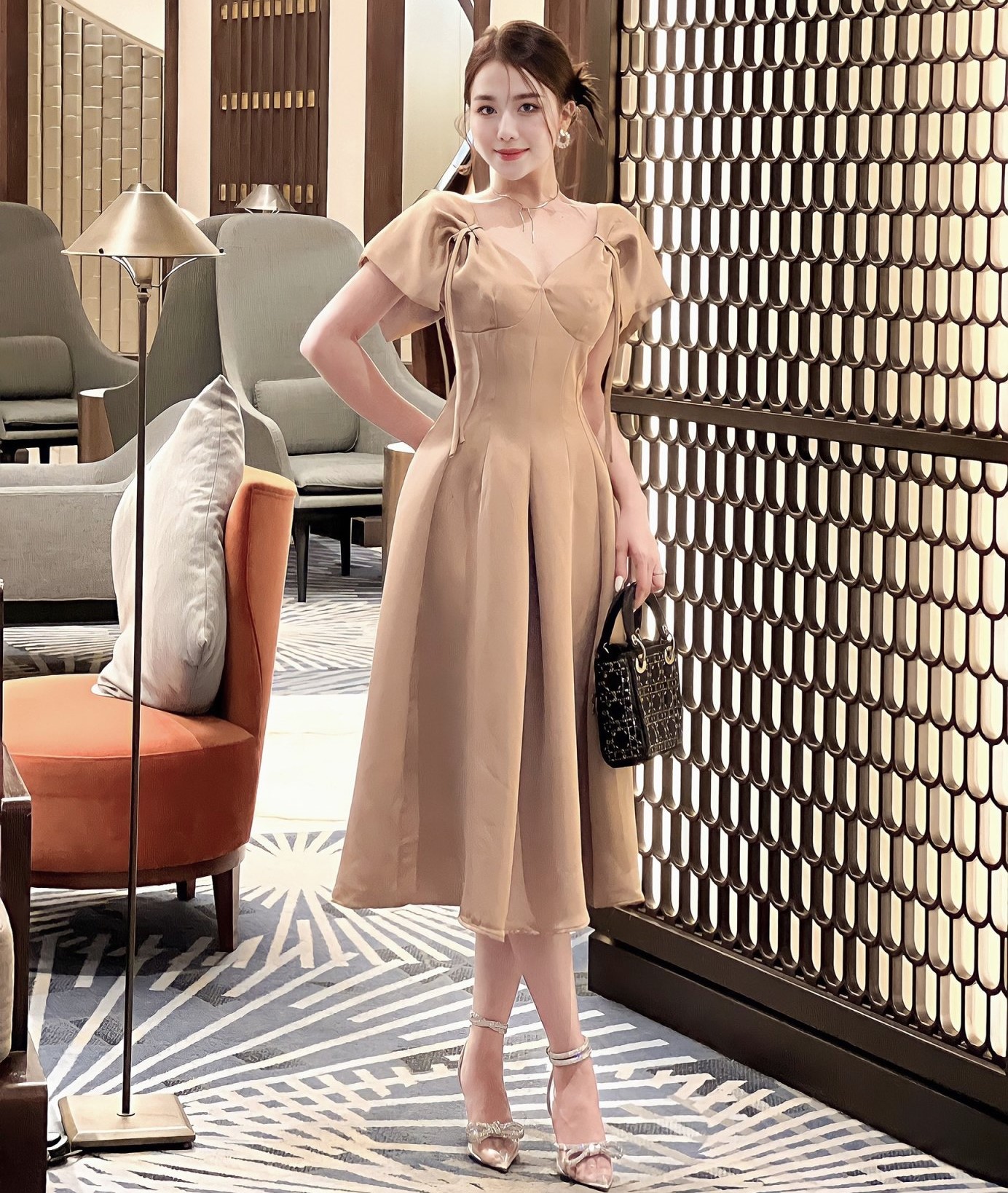 Đầm Thiết Kế MAY I45 Chất Liệu Jersey Silk Cao Cấp Dày Dặn Chống Nhăn Nhàu - Đầm Dự Tiệc Sang Trọng Chuẩn MAY