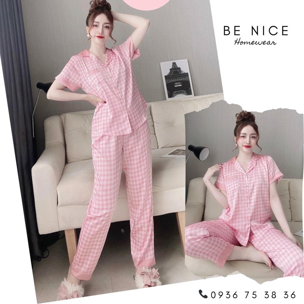 Set pijama lụa tay ngắn quần dài nhiều họa tiết cho nàng nhà Be Nice Homewear