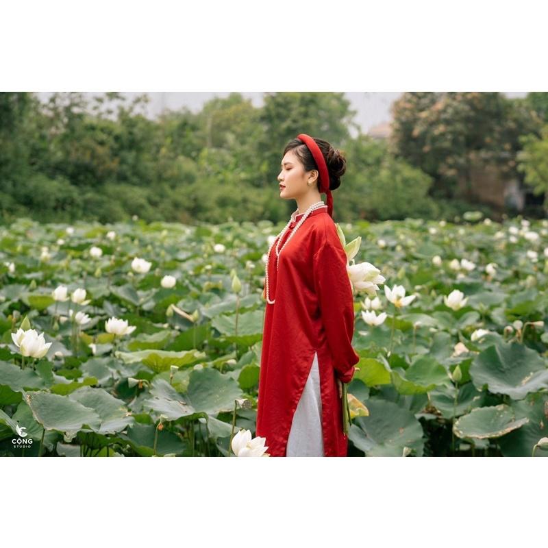 set áo tấc cổ phục nữ