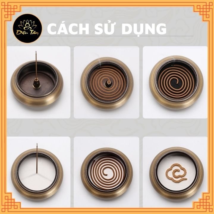 Lư xông Trầm hương chất liệu đồng nguyên khối khắc rồng phượng - chọn mẫu đôn , đế lư đồng thay lư điện Tặng trụ cắm