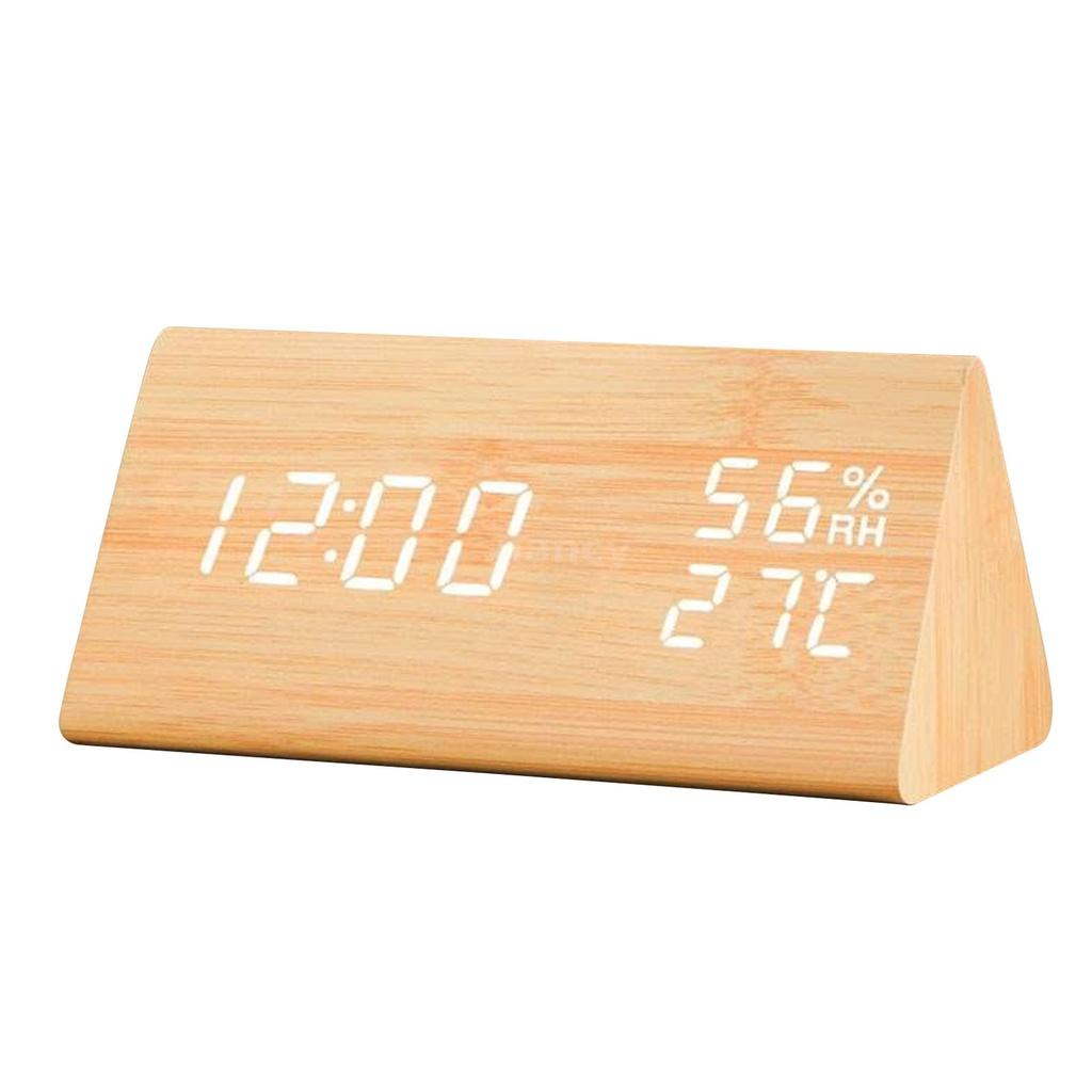 Đồng Hồ Báo Thức Kỹ Thuật Số 3 Mức Độ Sáng Điều Khiển Bằng Giọng Nói Tiện Dụng