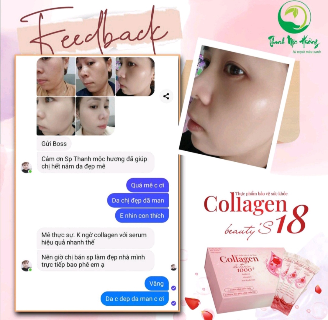 Collagen Thanh Mộc Hương dạng cốm thủy phân chống lão hóa da hộp 30 gói