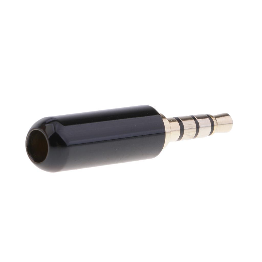 5Pcs 3.5mm 1/8'' TRRS 4 Pole Male Plug A/V Solder Connector Black