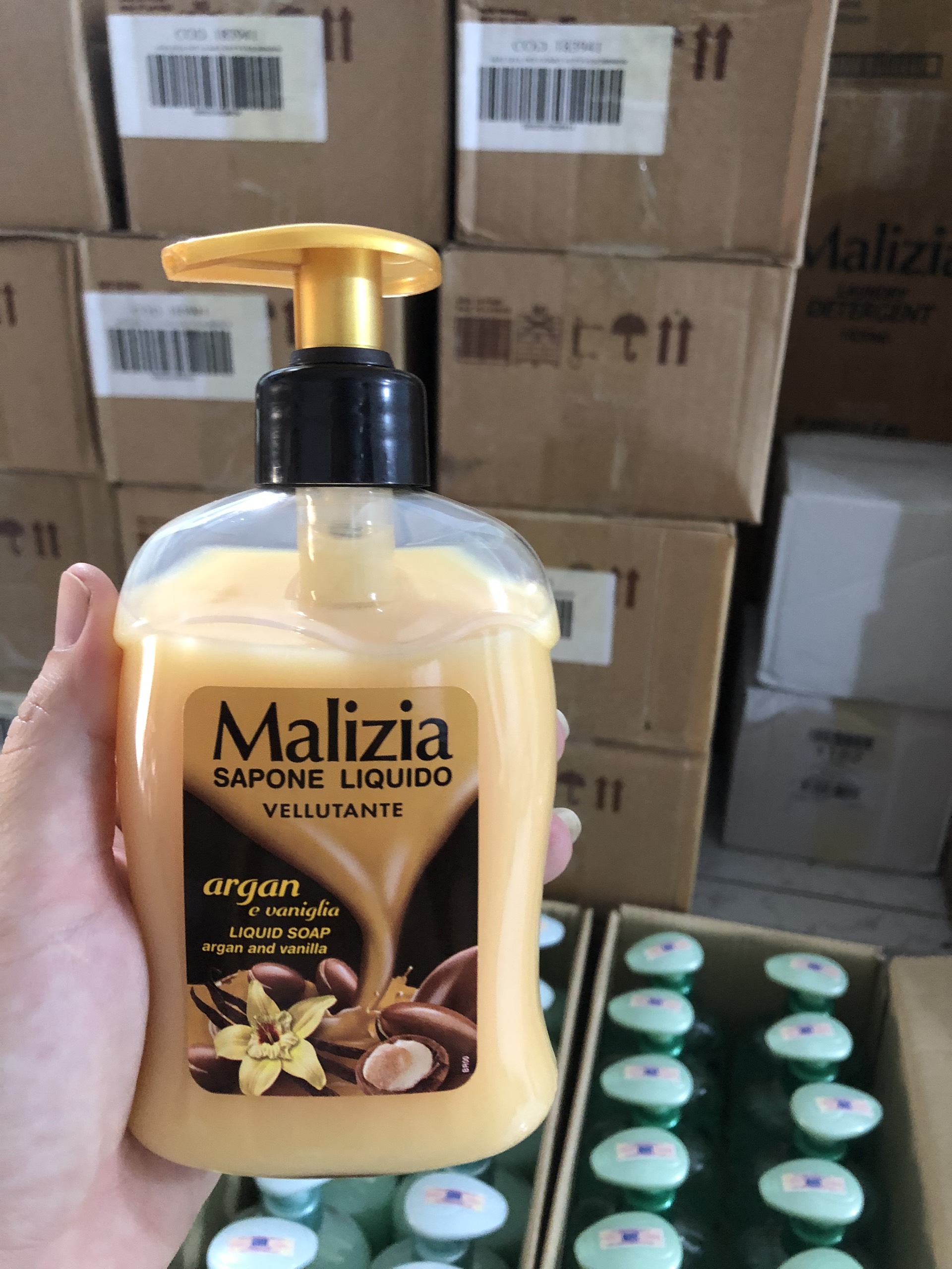 Nước rửa tay Malizia tinh dầu Argan và vani 300 ml nhập khẩu Italia