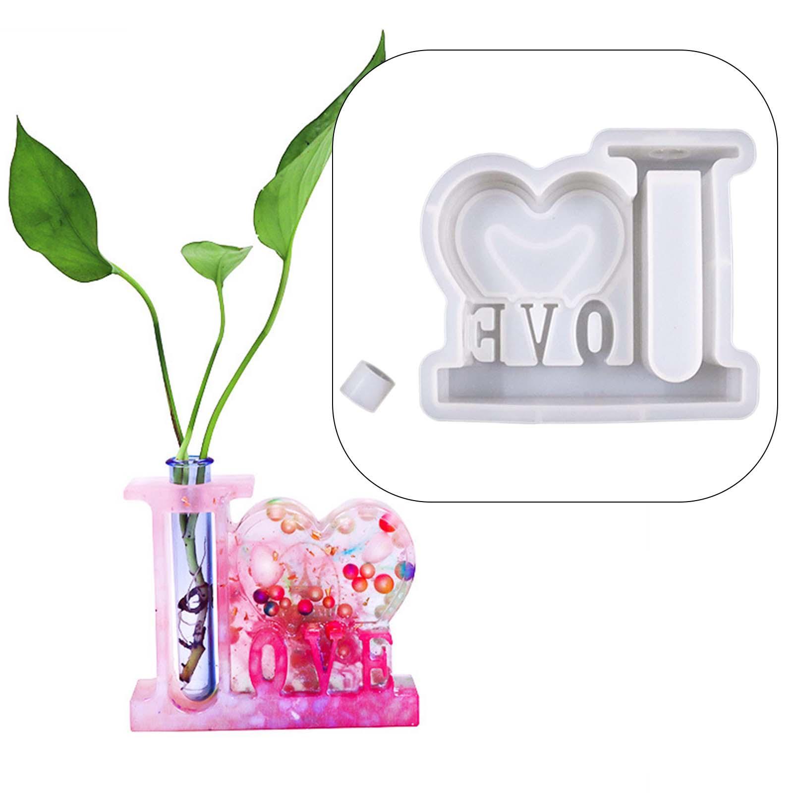 LOVE Silicone Vase Plant Resin Casting Mold Pot Epoxy Mould Craft
