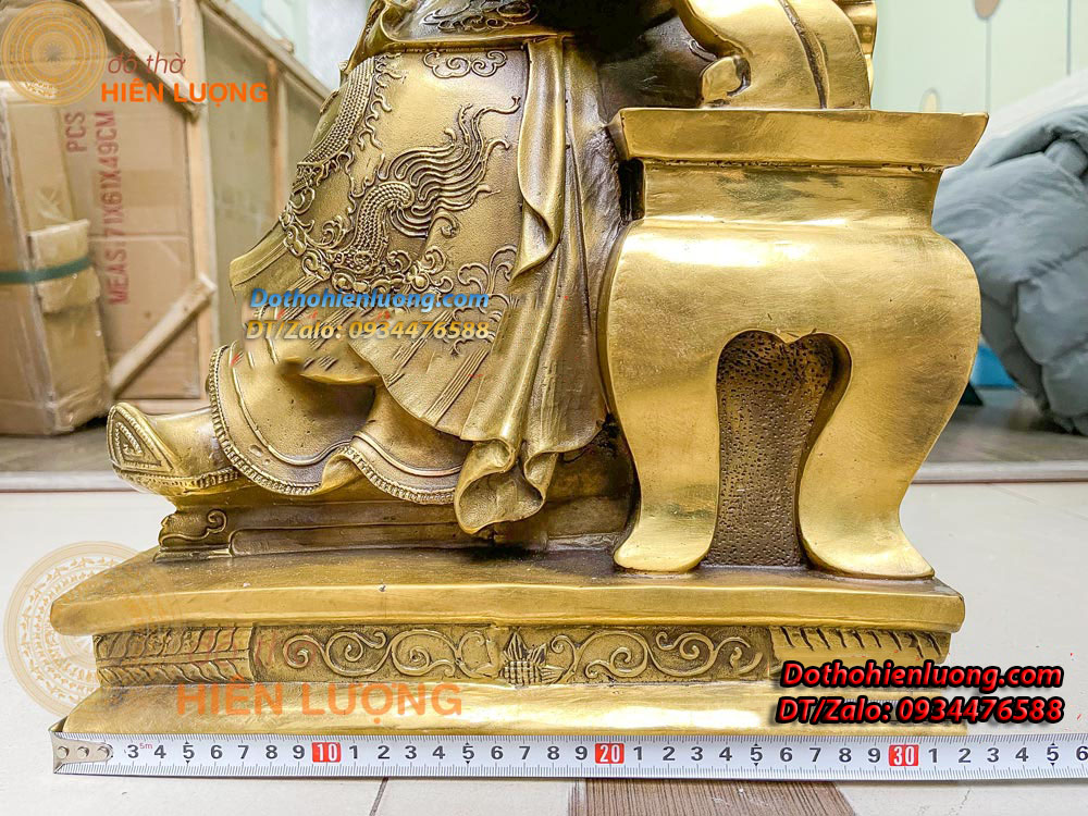Tượng Ngọc Hoàng Thượng Đế Bằng Đồng Nguyên Chất Kích Thước 35x32x66cm, Nặng 26Kg - Đồ Thờ Hiên Lượng