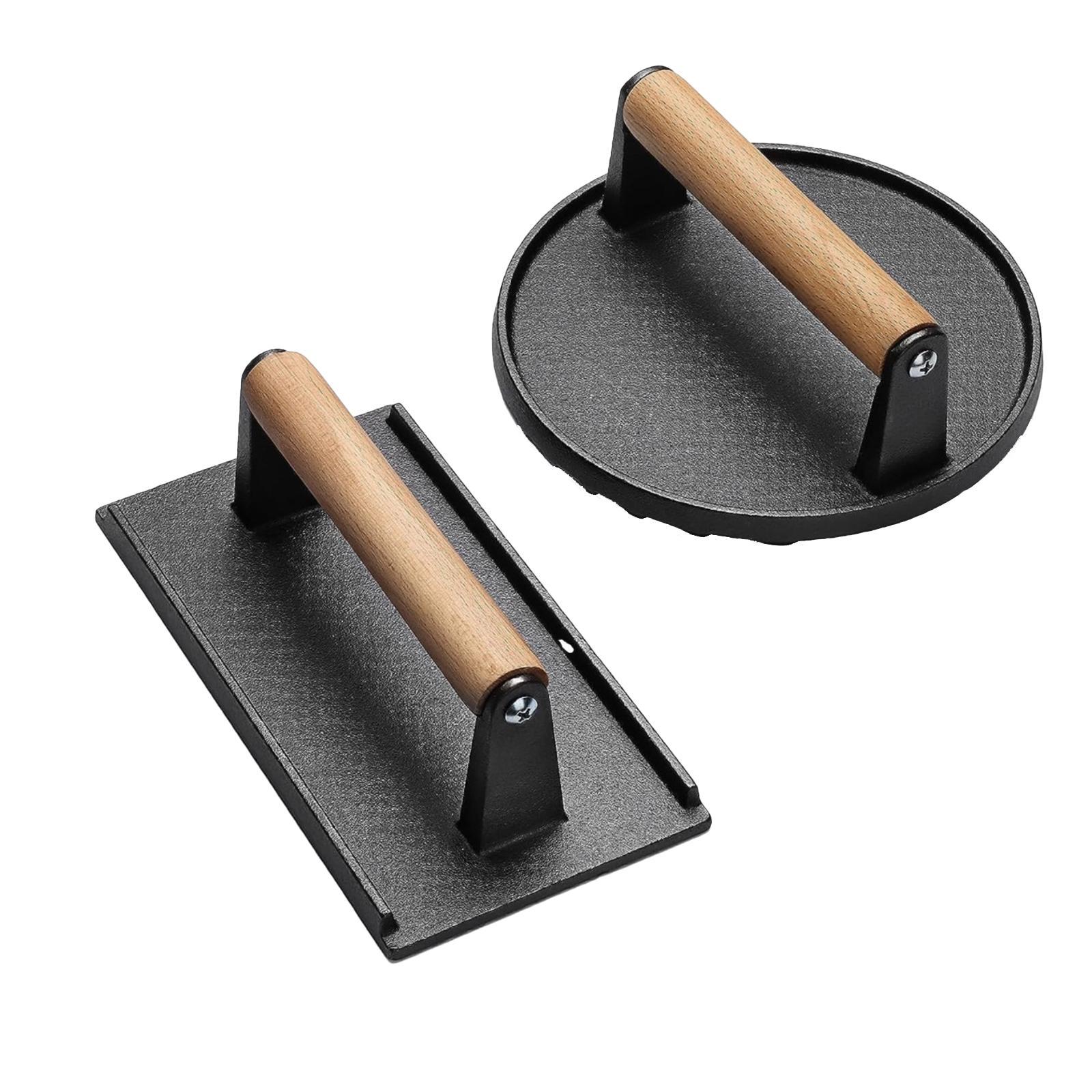 2Pcs Grill Press Patty Meat Press Tool for Outdoor Press Meat Steak Barbecue