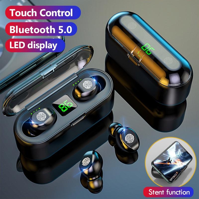 Tai nghe không dây gaming NUTEK F9 bluetooth cảm ứng chống ồn, chống nước IPX7, dung lượng pin trâu 2000mAh