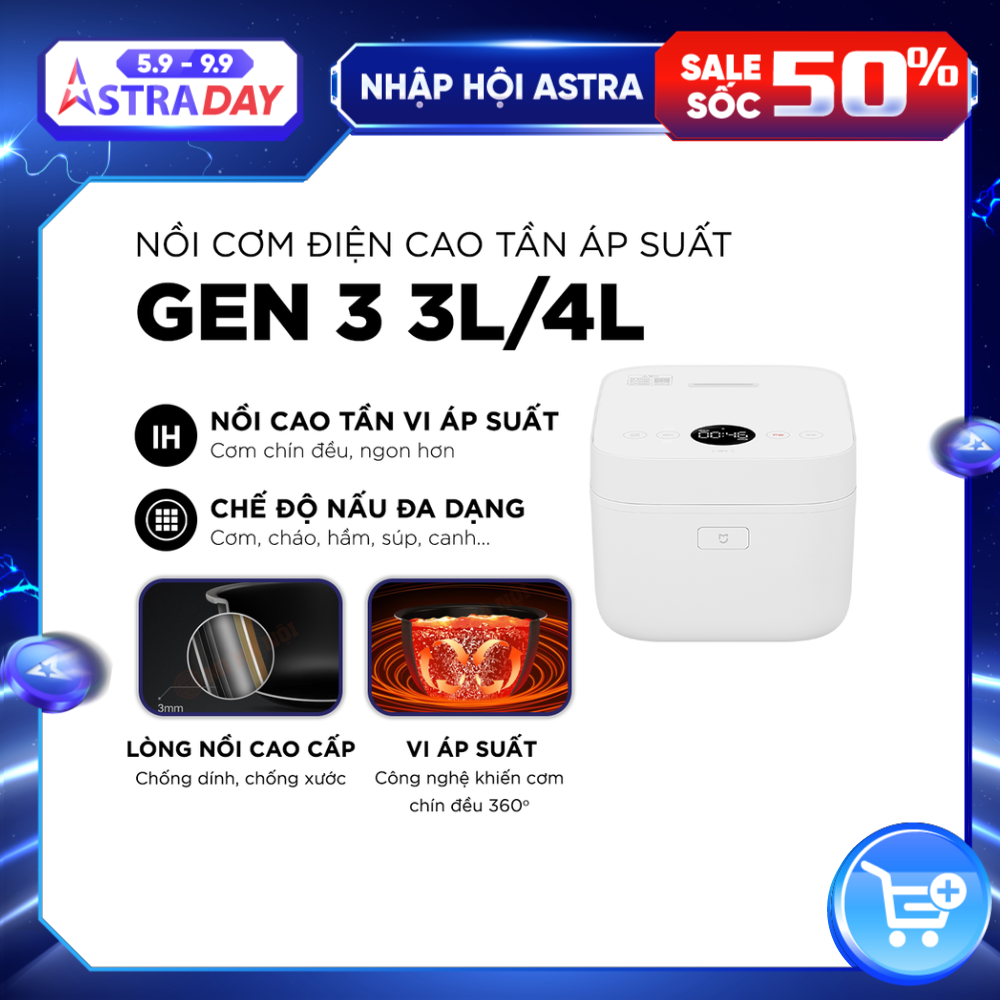 Nồi Cơm Điện Xiaomi Thông Minh Cao Tần 1,6L - 3L - 4L- Hàng chính hãng