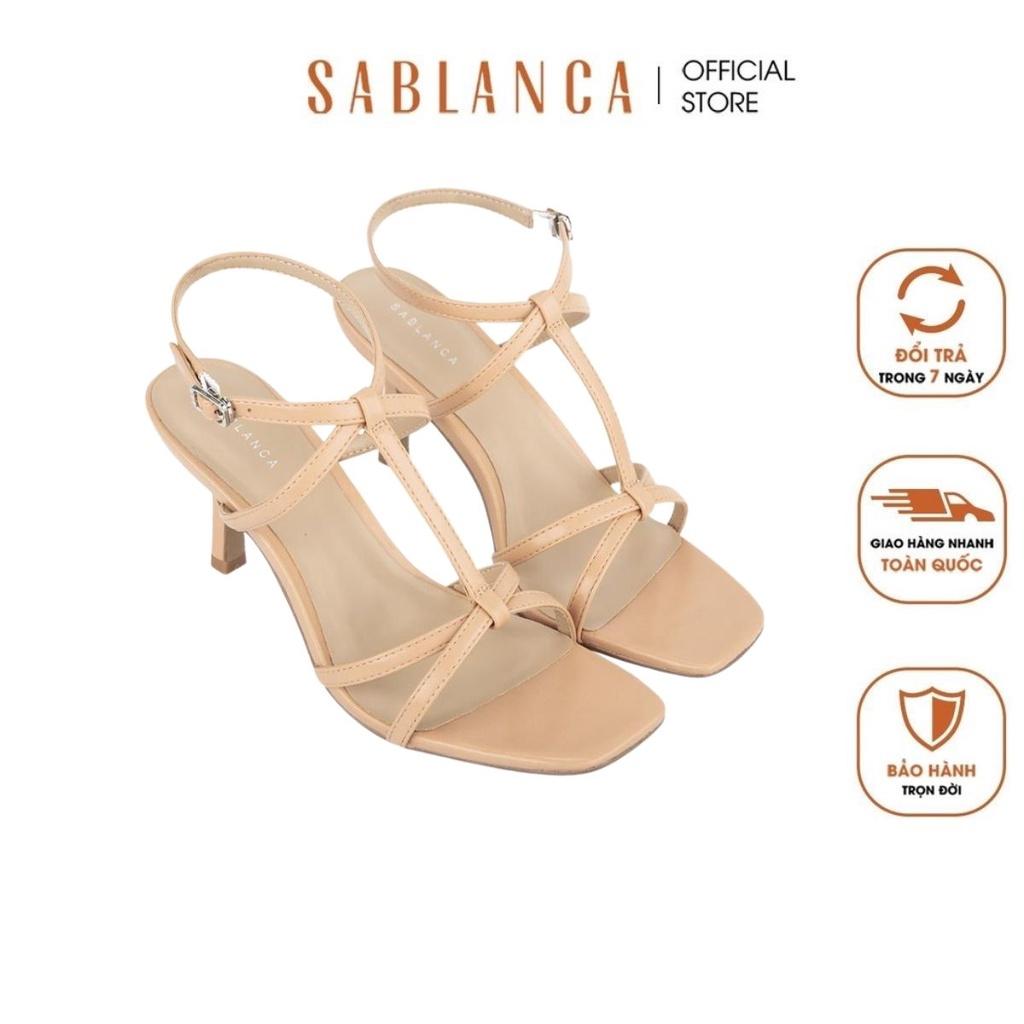 Giày Sandal nữ cao gót nhọn quai mảnh cách điệu Sablanca SN0157