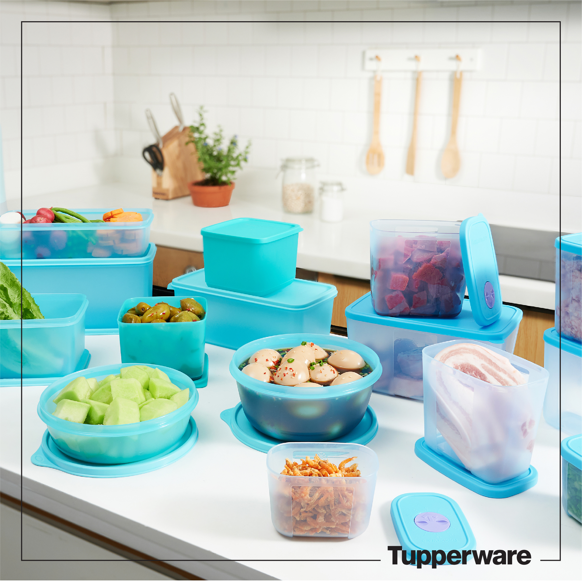 BỘ HỘP TRỮ MÁT & TRỮ ĐÔNG BLUE OCEAN SET 15 TUPPERWARE CHÍNH HÃNG