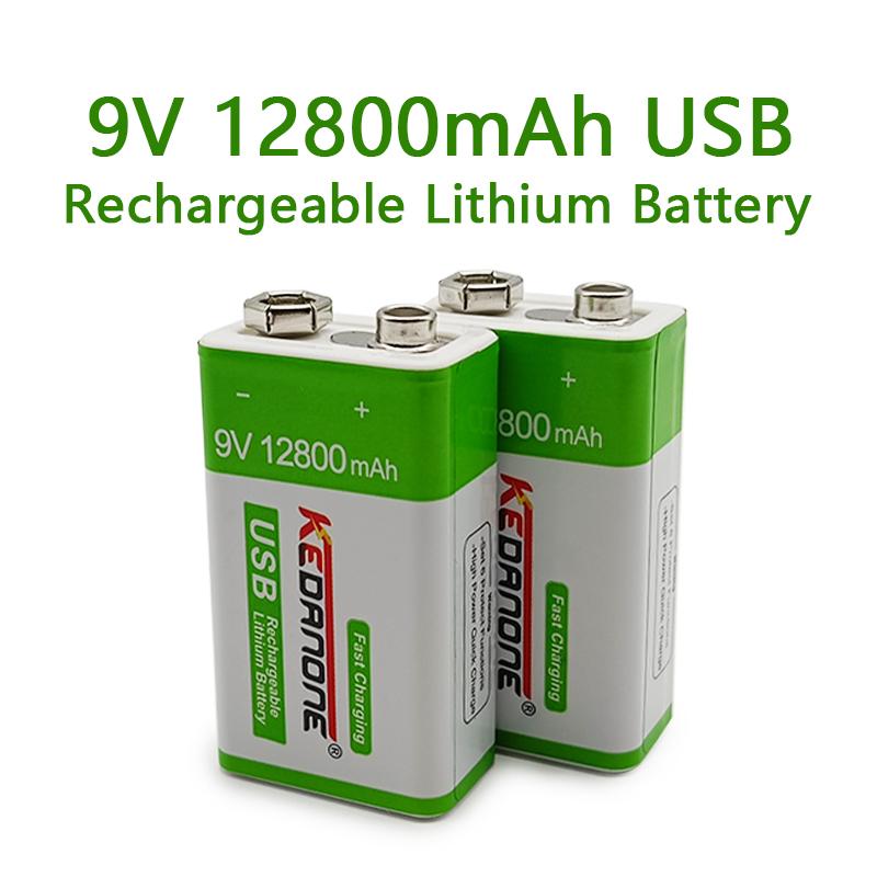 2023 Pin Sạc 9V Mới Cho Đồ Chơi Micrô Vạn Năng Điều Khiển Từ Xa KTV,Pin Lithium Micro USB 9V 12800MAh Màu Sắc: 1 Cái