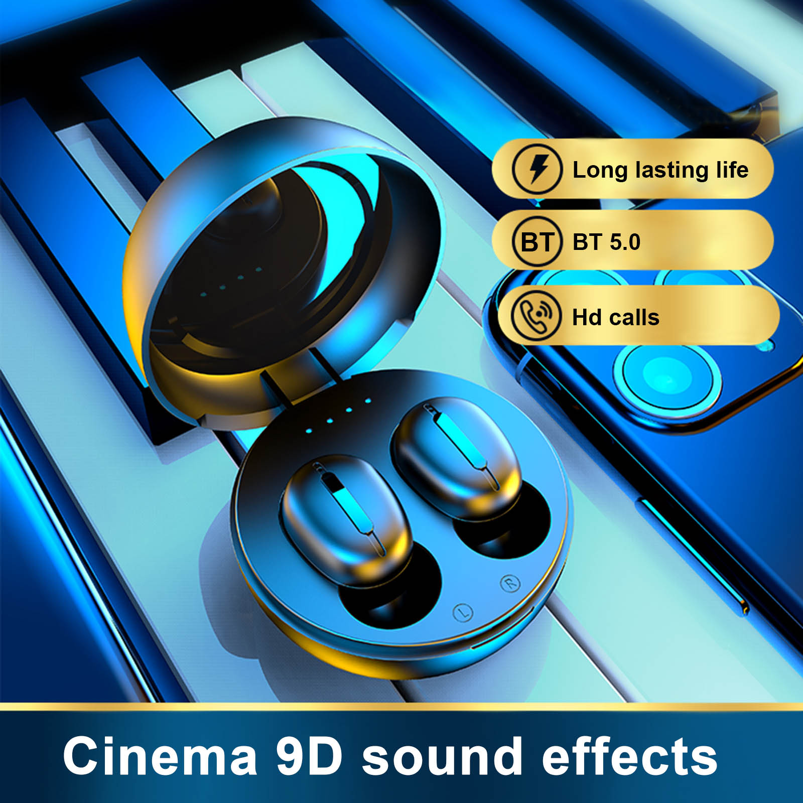 Tai Nghe Thể Thao Không Dây S8 TWS Bluetooth 5.0 Mini Có Micrô