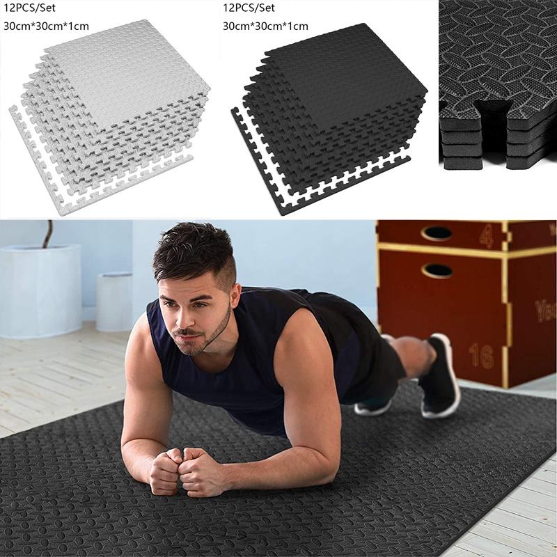 Set 12 Thảm Trải Sàn 30*30cm Chống Sốc Dùng Tập Gym Tiện Dụng