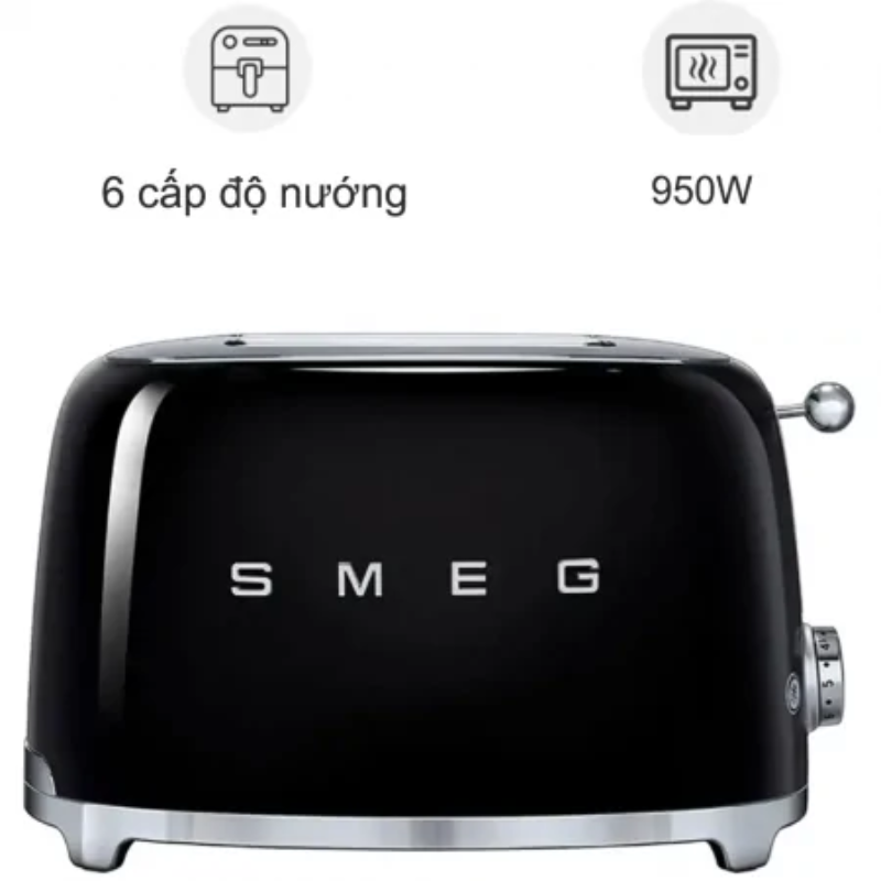 Máy Nướng Bánh Mì Smeg TSF01BLMEU Hàng Chính Hãng