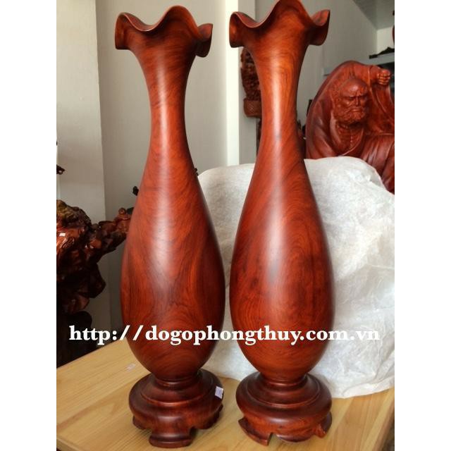 Lục bình gỗ phong thuỷ - Cặp Lục bình gỗ lim nguyên khối siêu đẹp cao40- 50cm siêu chất