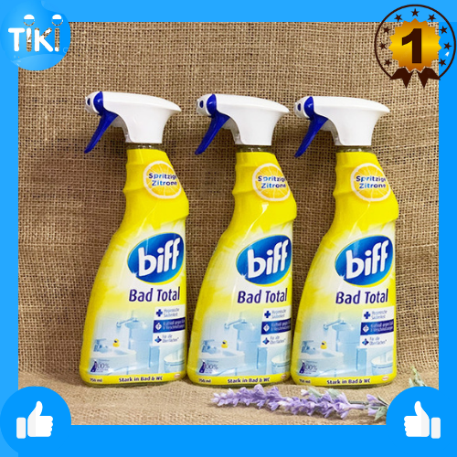 Xịt tẩy rửa phòng tắm 750ml, Badreiniger Total Zitrus, 750 ml, cho phòng tắm sạch bóng như mới.