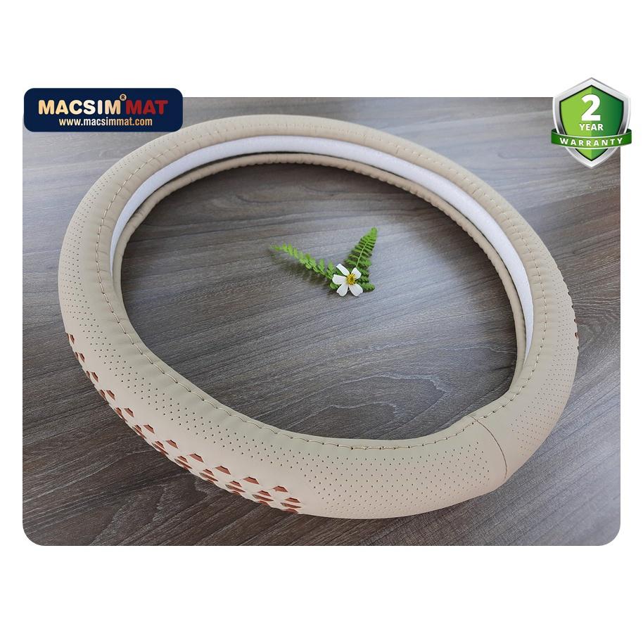 Bọc vô lăng Porsche cao cấp màu đen chất liệu da thật 100%, khâu tay thủ công size M-Macsim mã 8913