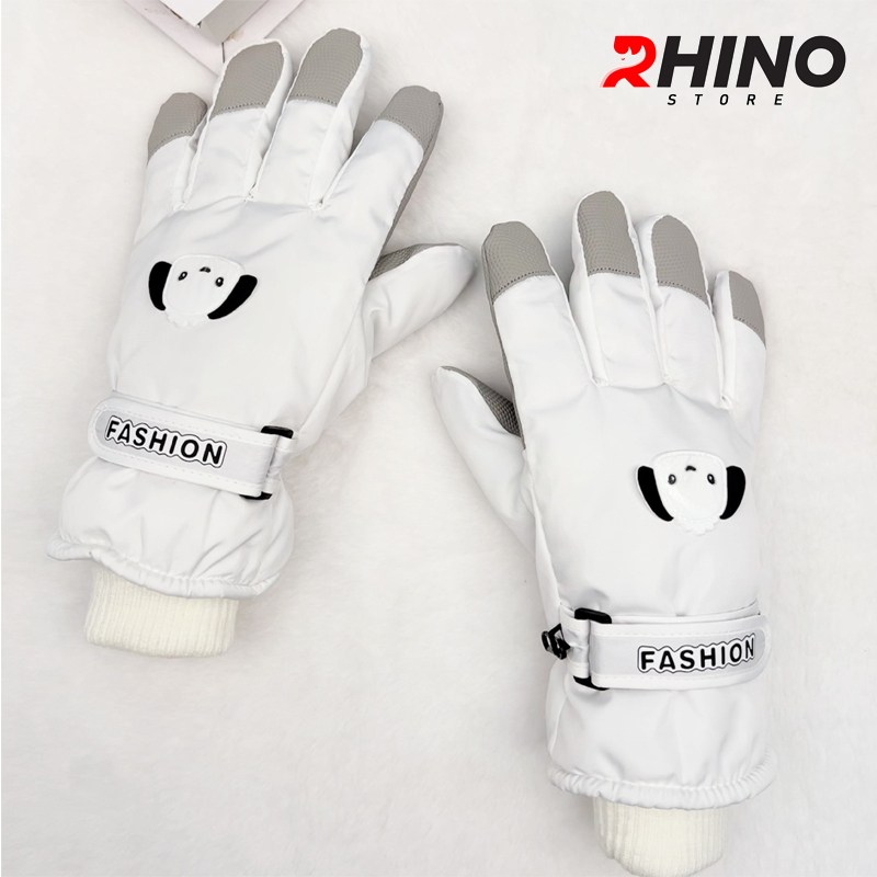 Găng tay, bao tay Nữ mùa đông lót lông cừu Rhino G907 giữ ấm, chống gió logo cute