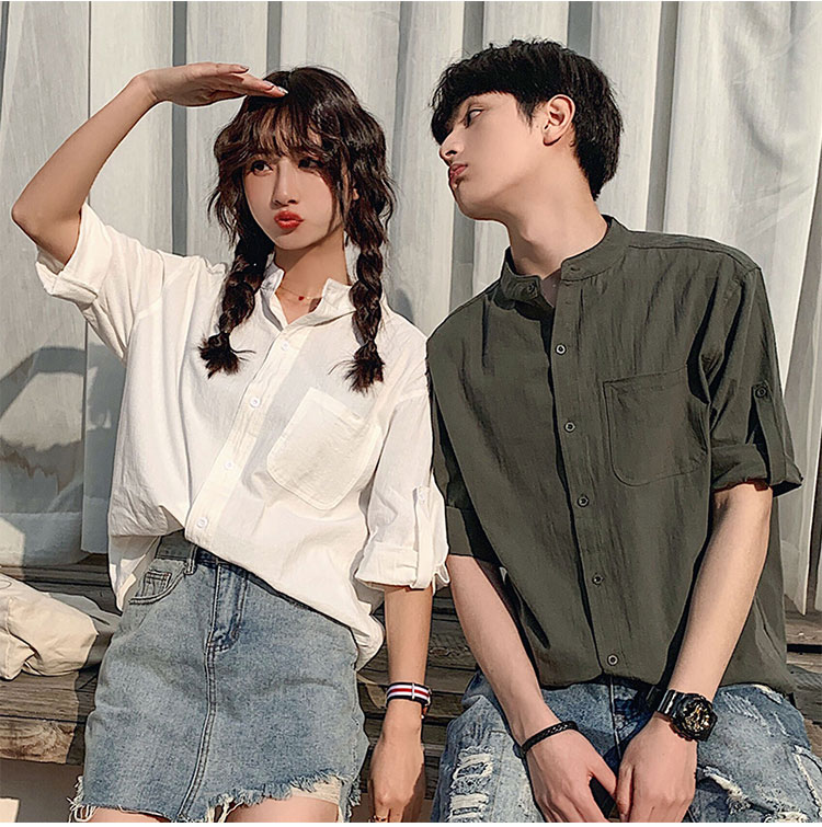 Áo sơ mi cổ tầu tay lỡ chất đũi unisex trẻ trung ArcticHunter, thời trang thương hiệu chính hãng