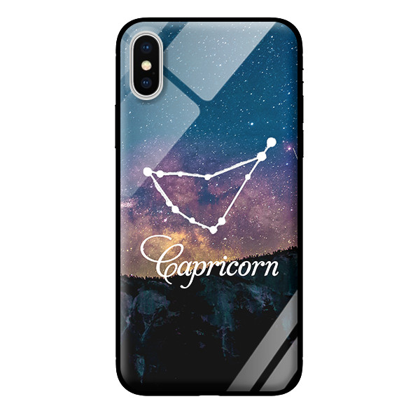 Ốp lưng kính cường lực cho iPhone X 12 cung hoàng đạo   - Hàng chính hãng
