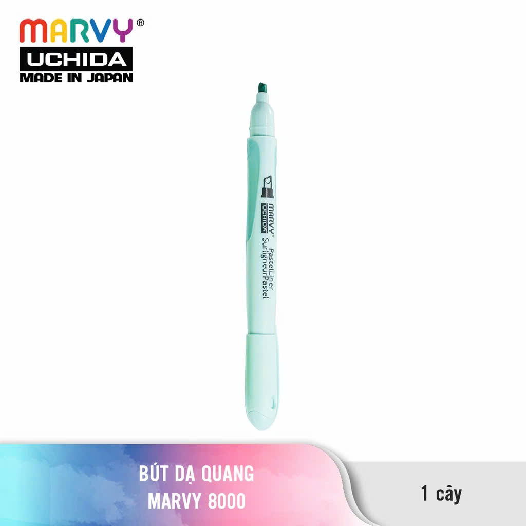 Bút dạ quang 6 màu Pastel Marvy Uchida 8000