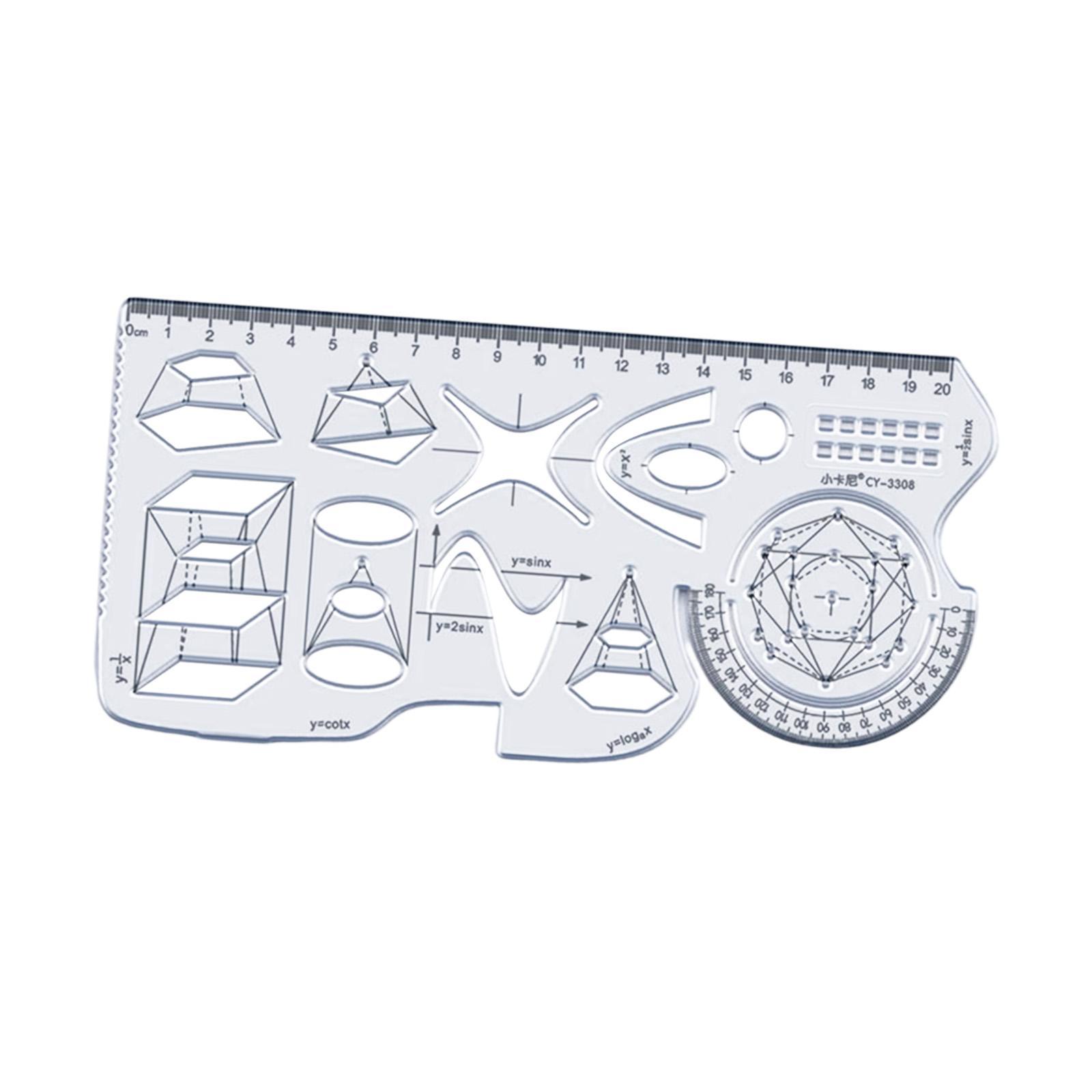Multifunctional Geometric Ruler Drawing Measuring Tool Artist Office Tailor