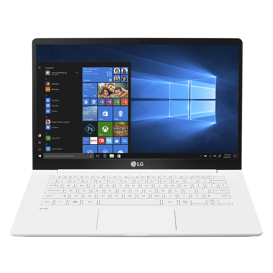 Laptop LG Gram 2018 14ZD980-G AX52A5 Core i5-8250U / Free Dos (14 inch) – White – Hàng Chính Hãng