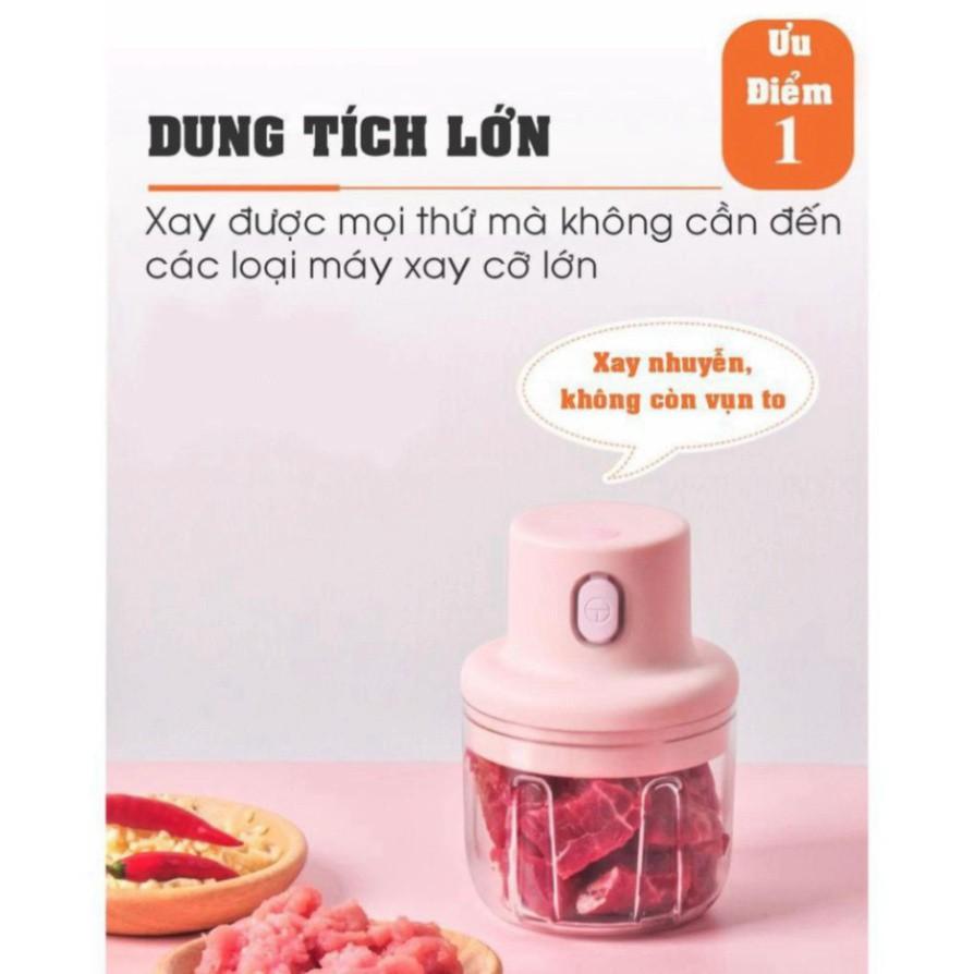 Máy Xay Mini Cầm Tay, Xay Thịt, Đồ Ăn Dặm Cho Bé, Gia Vị, Tỏi, Ớt Siêu Tiện Dụng Cho Bạn