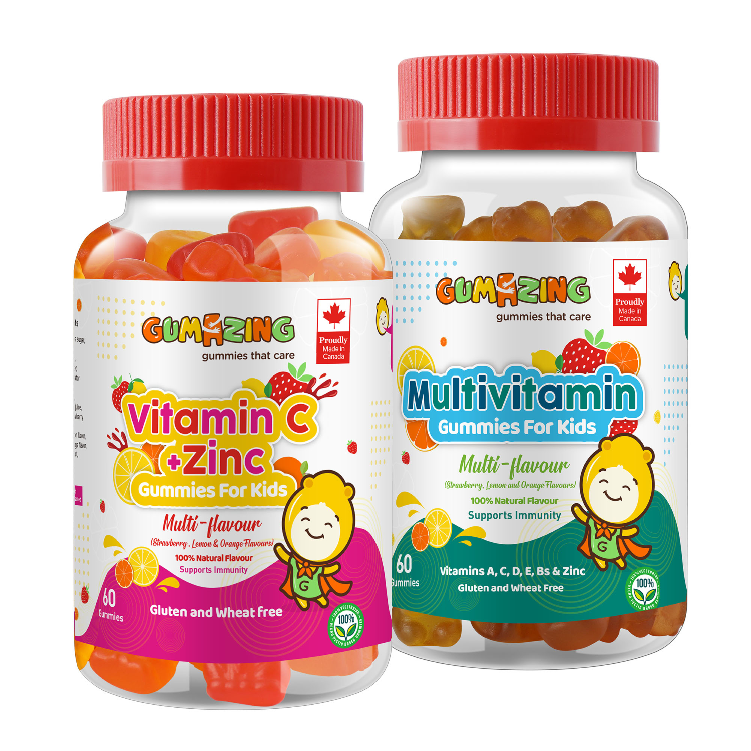 [Voucher 115K] Combo 2 hũ kẹo dẻo dinh dưỡng Gumazing Gummy Vitamin C + Multivitamin giúp tăng cường hệ miễn dịch cho bé