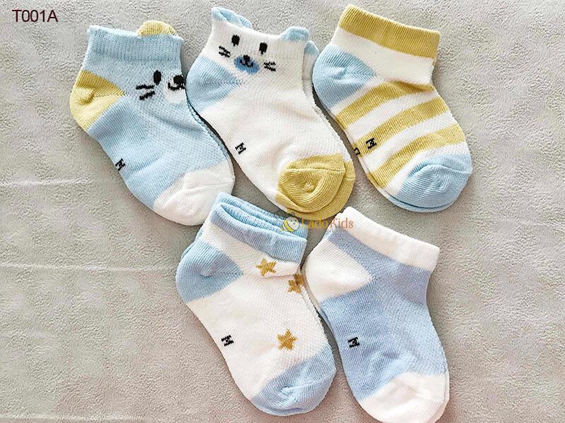 Set 5 đôi tất thu đông kid sock cho bé trai bé gái từ 1 -3 tuổi
