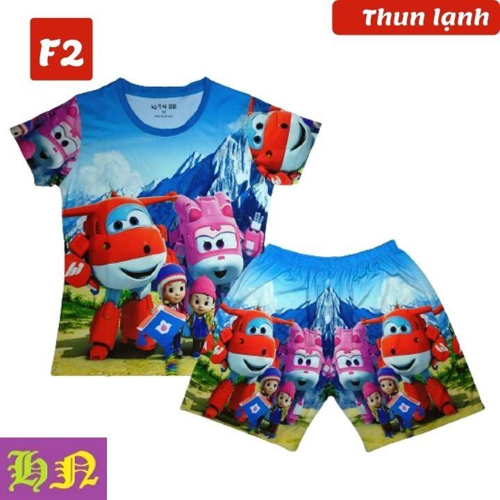Đồ bộ bé trai hình đội bay siêu đẳng 26-46kg- Đồ bộ đẹp - Vải thun lạnh in 3d sắc nét - HNStore115