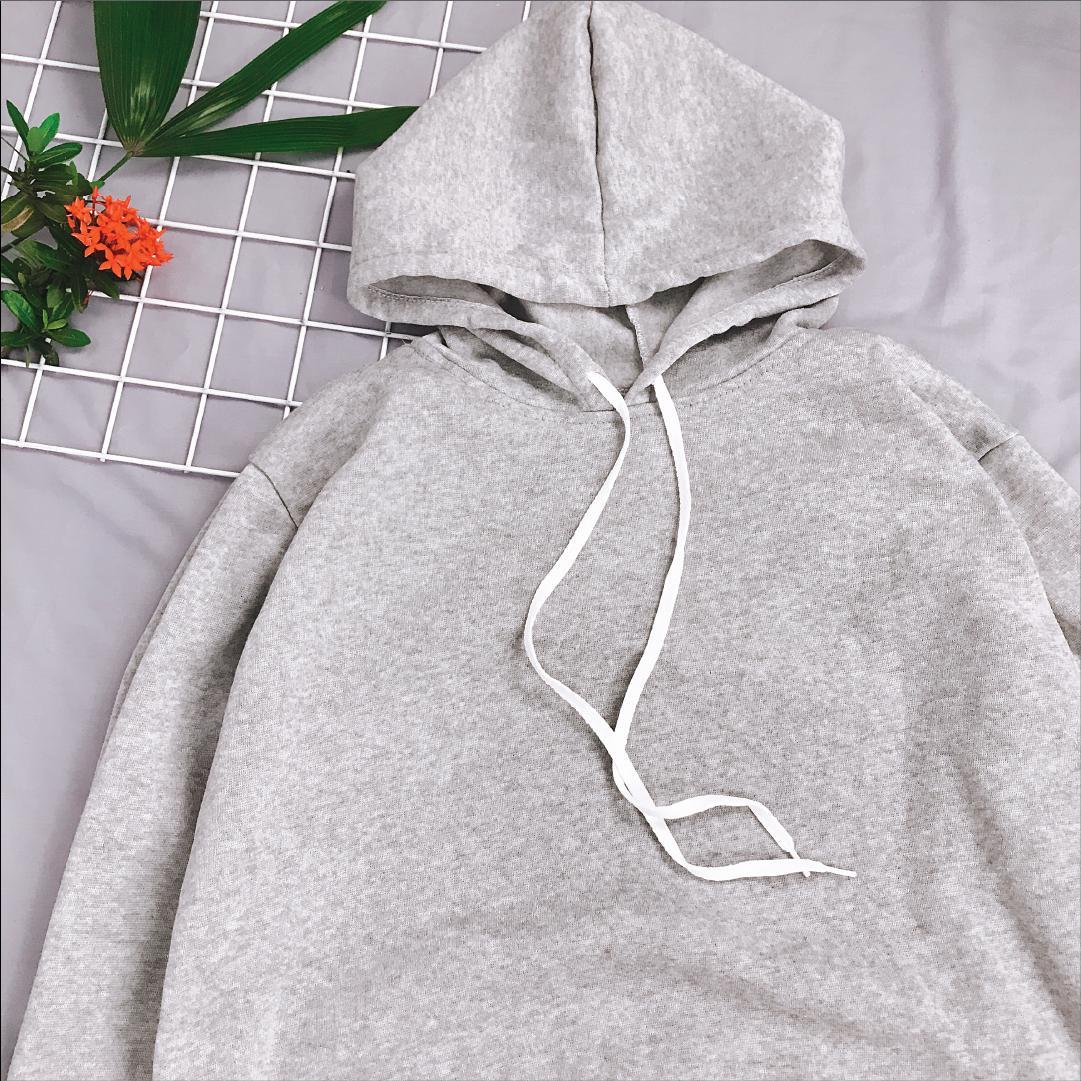 Áo hoodie trơn Hàn Quốc nữ - freesize