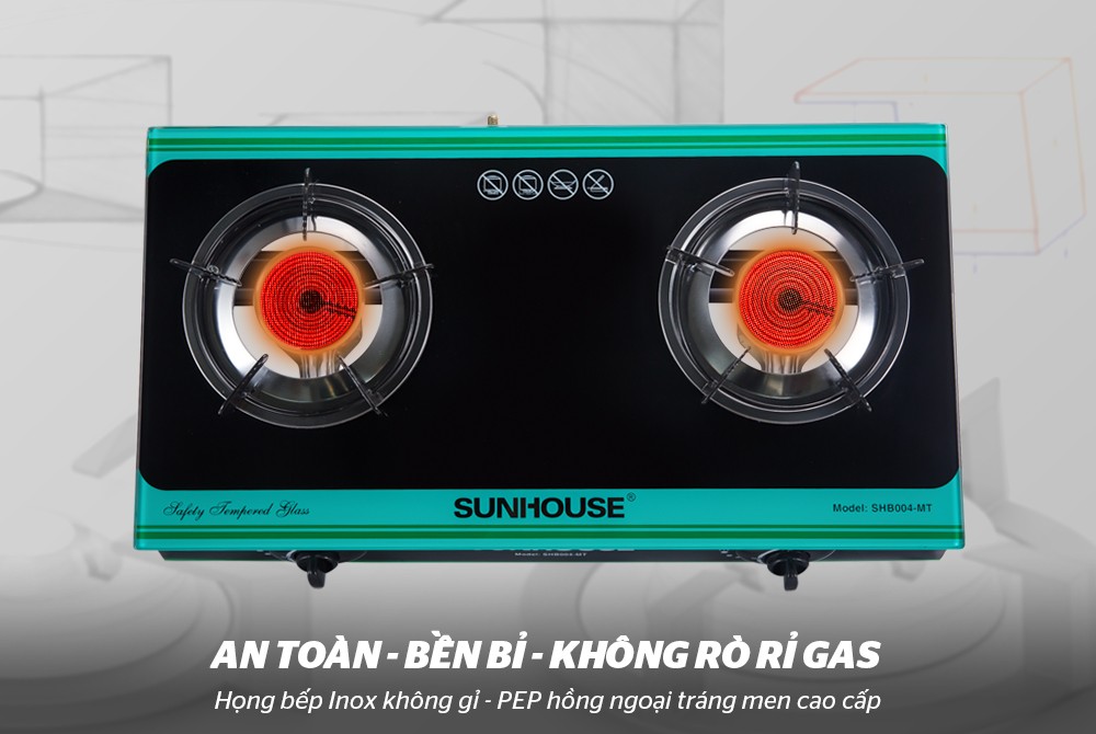 Bếp Gas Hồng Ngoại Đôi Sunhouse SHB004MT - Hàng chính hãng