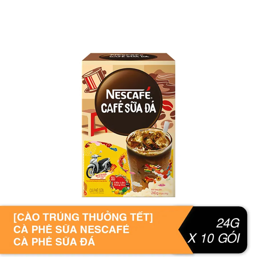 [Cào Trúng Thưởng Tết] Cà Phê Sữa Nescafé Cà Phê Sữa Đá - Hộp 10 Gói X 24g