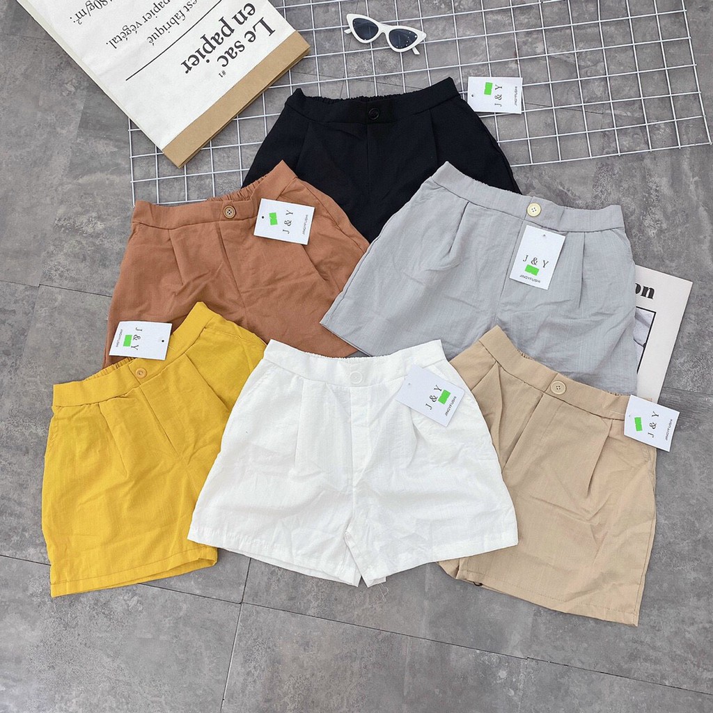 Quần short ống rộng xếp ly PHỐI KHUY cực mềm mát