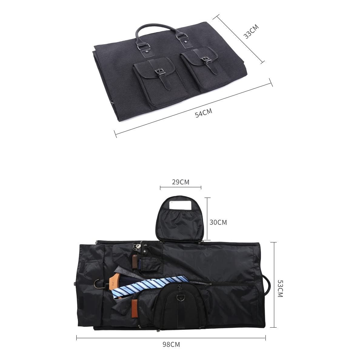 Túi Quai Xách Đeo Vai 2in1 Du Lịch Đựng Vest Áo Công Tác 55L Garment Bags