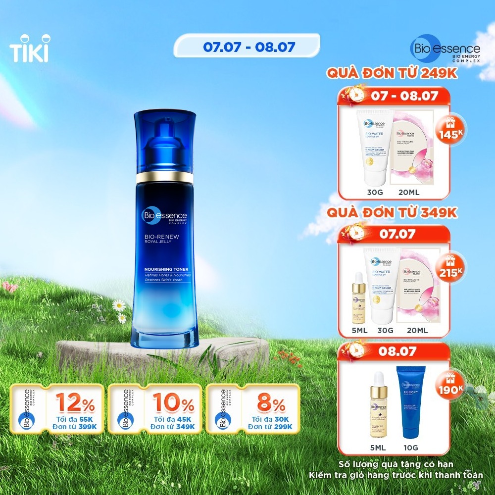 Nước cân bằng dưỡng da tươi trẻ Bio-Essence Bio-Renew Bio-Essence Renew Nourishing Toner Tinh chất sữa ong chúa 100ml